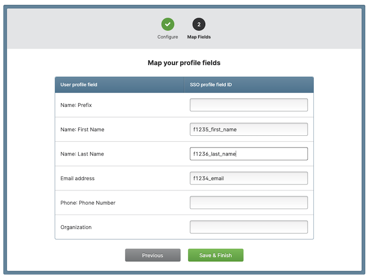Screenshot: Map Profile Fields