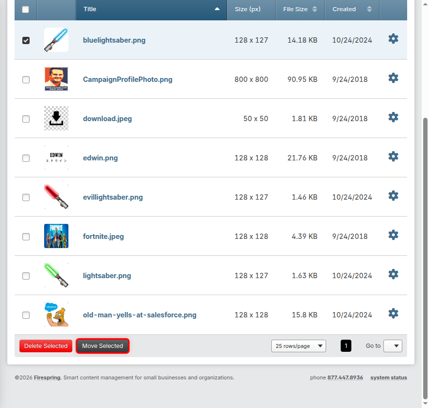 Screenshot: Move button highlighted