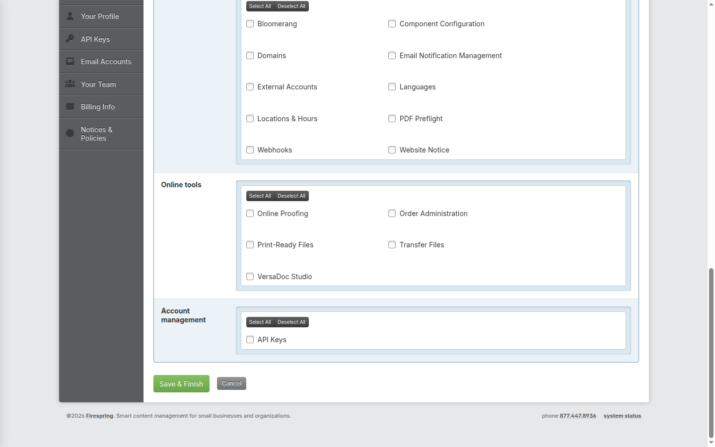 Screenshot: Save group button